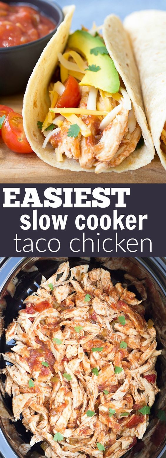 3-Ingredient Slow Cooker Taco Chicken 