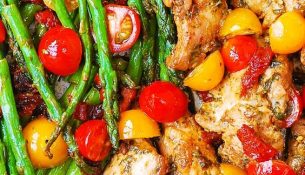 One-Pan Pesto Chicken and Veggies