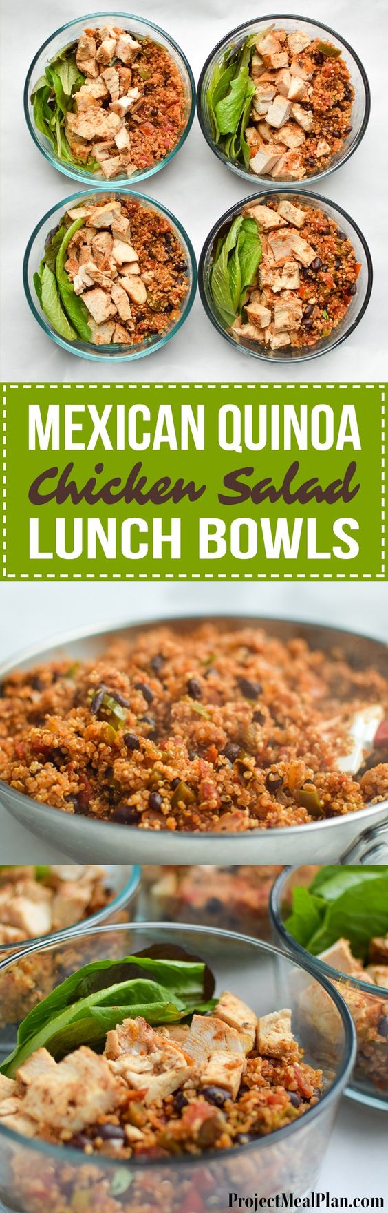 Mexican Quinoa Chicken Salad Lunch Bowls