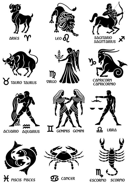Different Signs of the zodiac design vector 04
